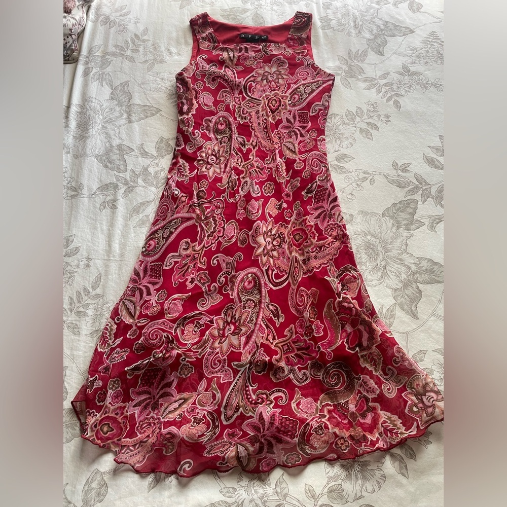 Y2K Hype Red Paisley Midi Dress